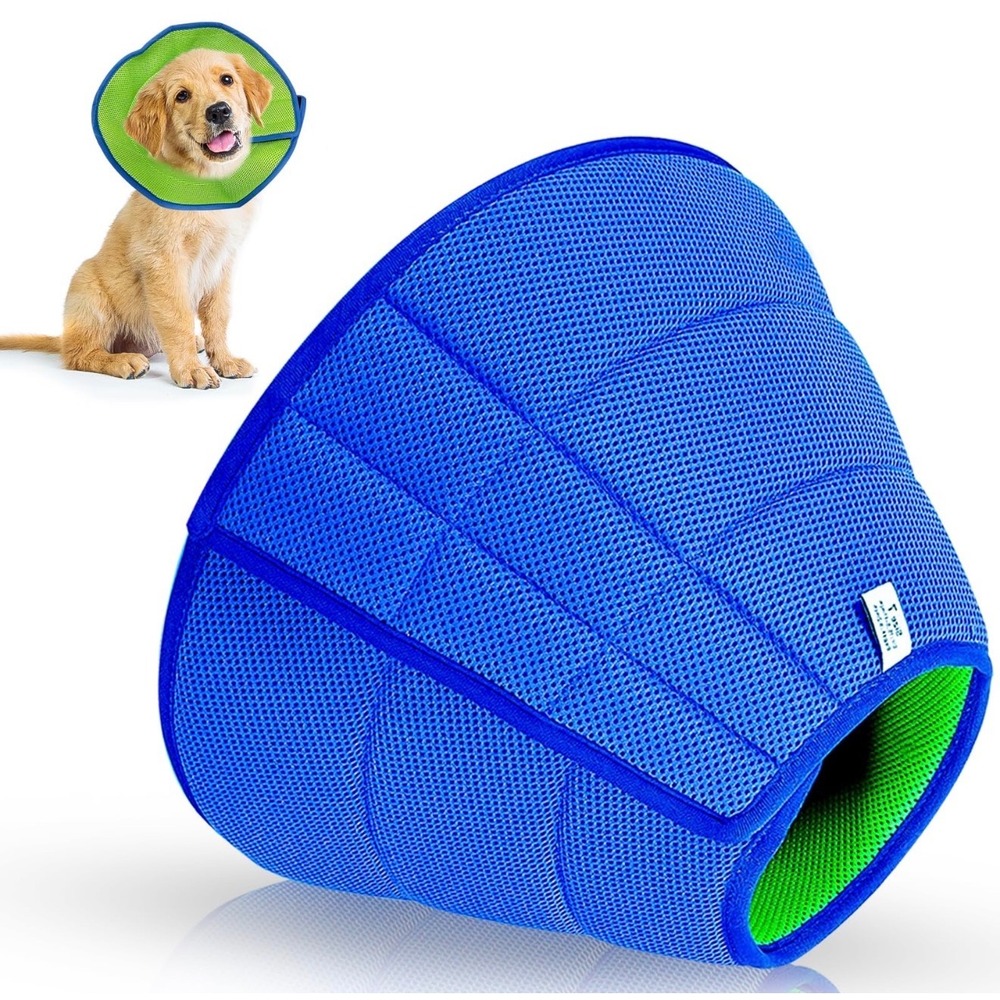 Boomaker Soft Dog Cone Pet Size 7 Blue NWT Breathable Mesh Recovery Collar